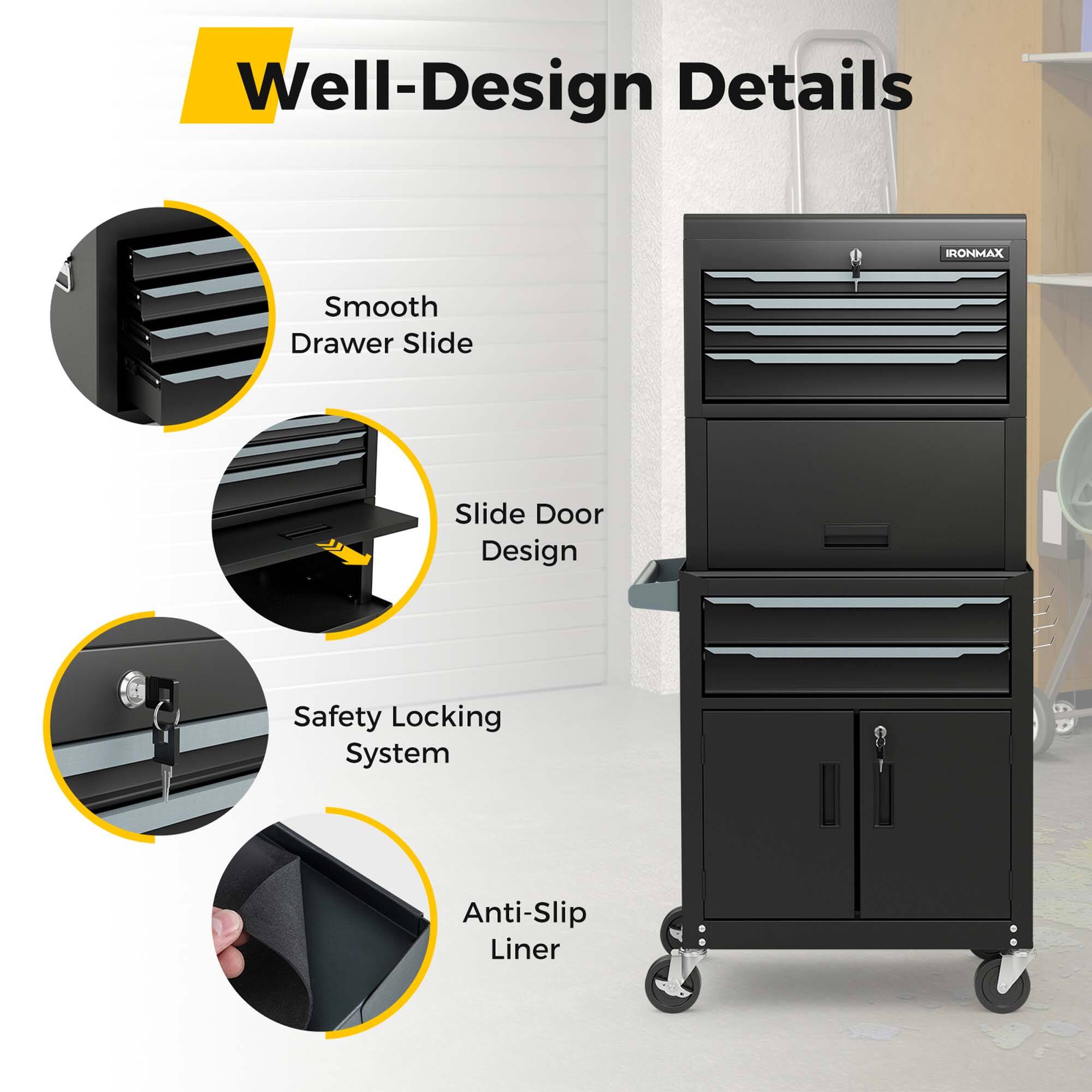Well-Design Details

- Smooth Drawer Slide
- Slide Door Design
- Safety Locking System
- Anti-Slip Liner