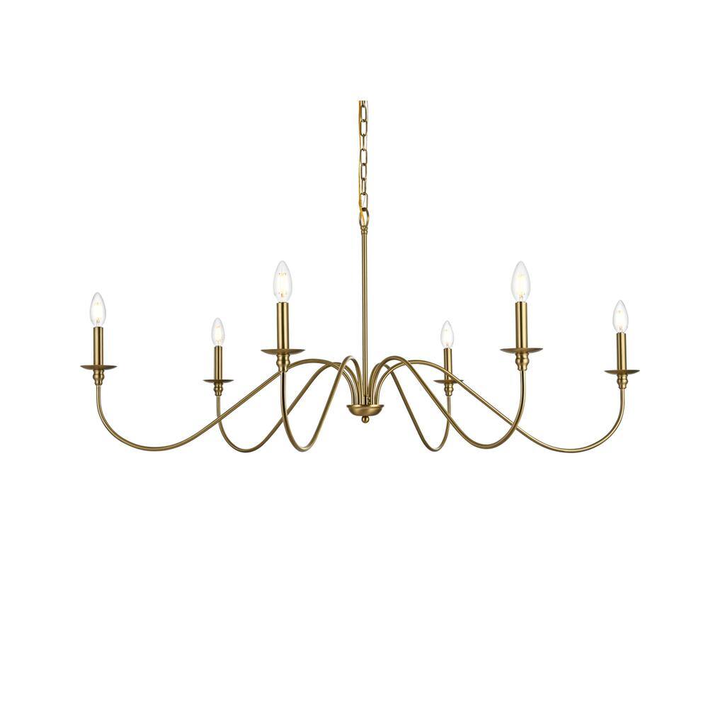 Angle. Living District - Rohan 48 inch chandelier in Satin Gold - Satin Gold.
