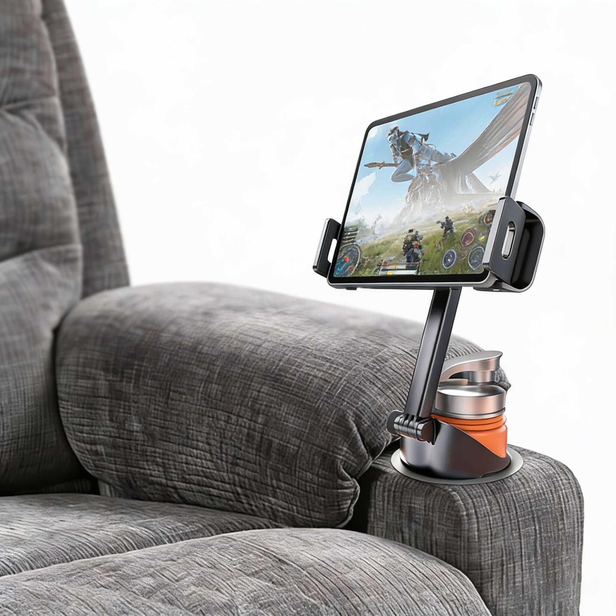 Alt View 1. OMOMMD - Cup Hold Tablet Holder Mount For Car Ipad With Flexible Hollow Base 360 Rotatable Deep Clamp Compatible 6 F... - Default.