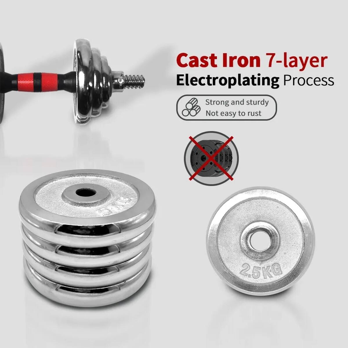 Cast Iron 7-layer Electroplating Process  
Strong and sturdy  
Not easy to rust  
2.5KG