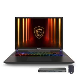 MSI - Vector 16" QHD 240Hz Gaming Laptop,AMD Ryzen 9 8940HX,RTX 5070Ti,64GB RAM,2TB SSD+1TB Dock Set,Win11 - Gray