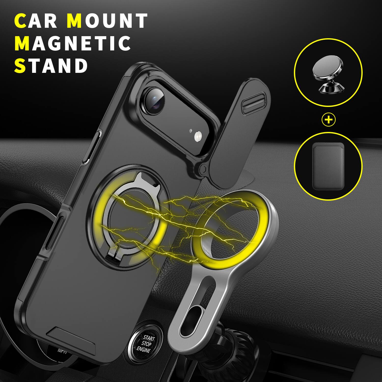 CAR MOUNT MAGNETIC STAND + MP START STOP ENGINE