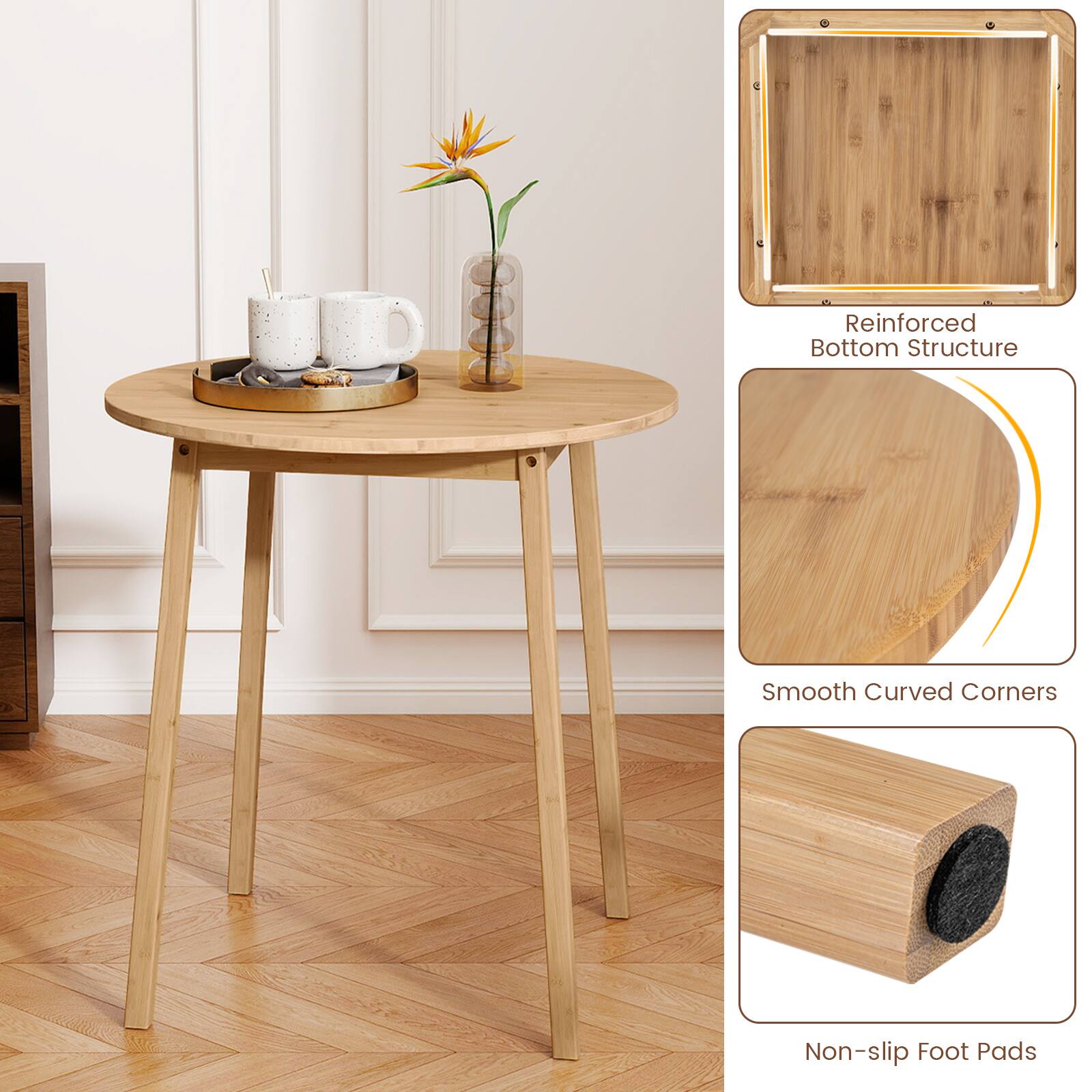 Reinforced Bottom Structure  
Smooth Curved Corners  
Non-slip Foot Pads