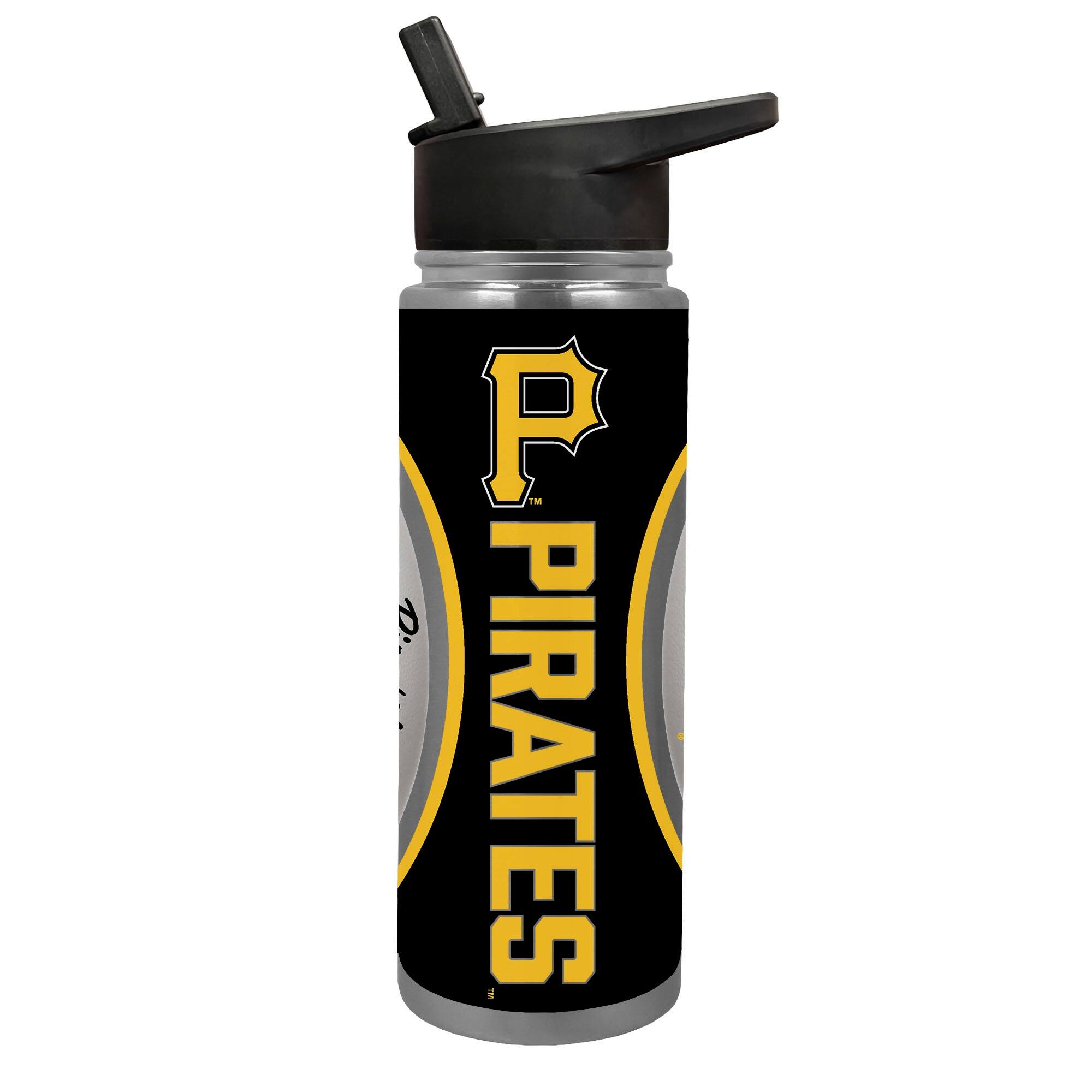 Front. Great American Products - Pittsburgh Pirates 24oz. Jr. Thirst Game Ball Hydration Bottle - White.