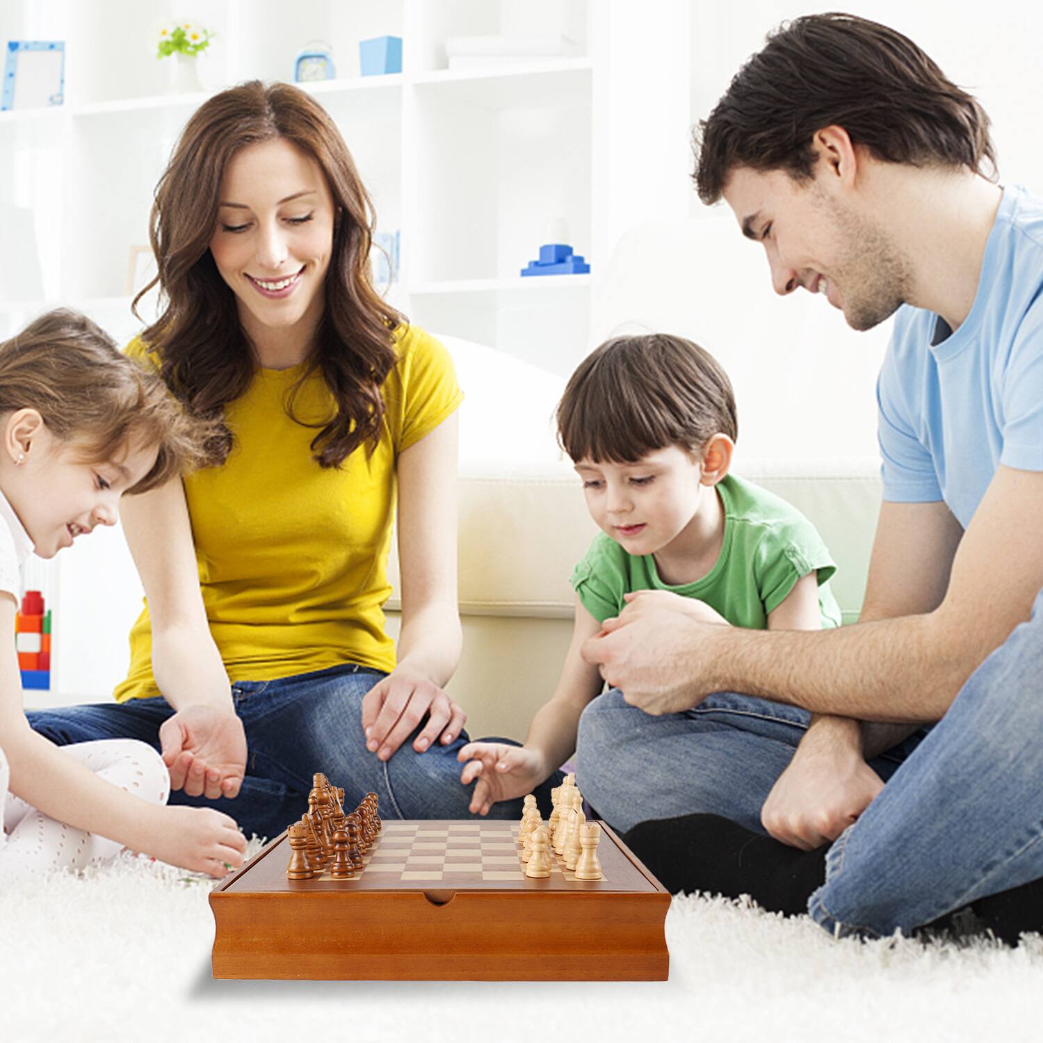 Alt View 3. GSE Games & Sports Expert - 7 in 1 Board Game Set - Chess/Checkers/Backgammon/Dominoes/Cribbage Board/Playing Card/Poker Dice.