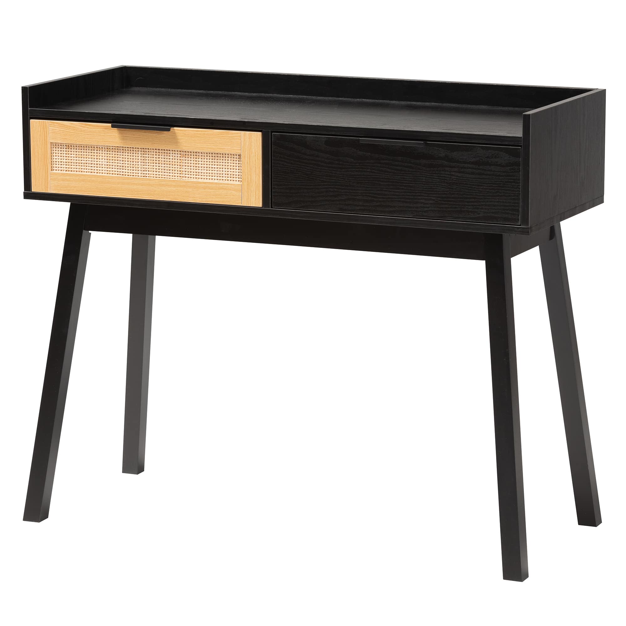 Baxton Studio - Kalani Mid-Century Modern and Finished Wood 2-Drawer Console Table - Dark Brown /Natural Brown