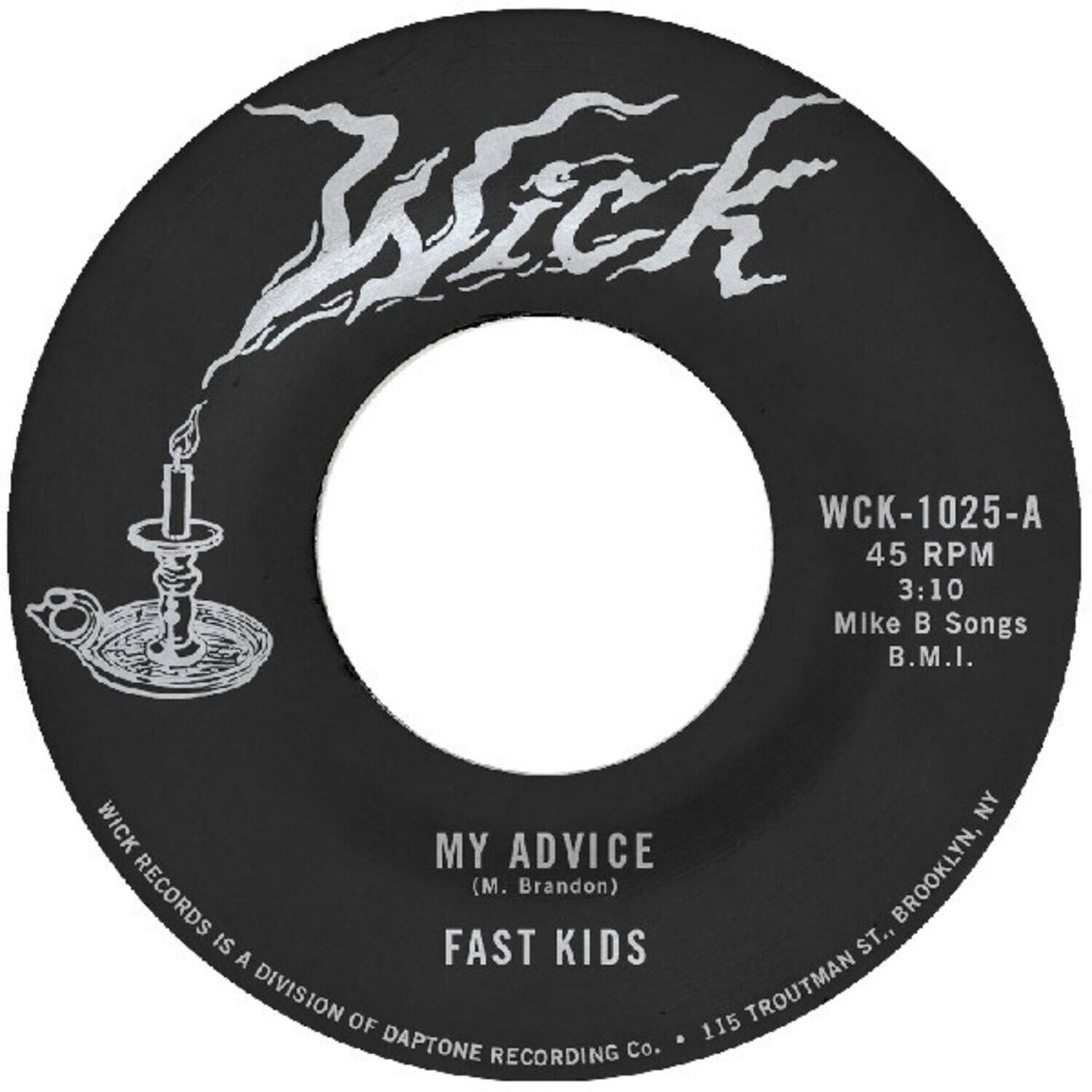 Sick WCK-1025-A 45 RPM 3:10 Mike B Songs B.M.I. NY WICK MY ADVICE RECORDS (M. Brandon) BROOKLYN, NY 115 TROUTMAN ST., A DIVISION OF DAPTONE RECORDING Co.