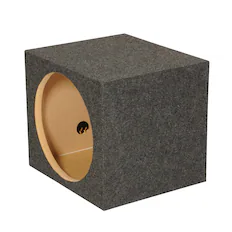 Front. QPower - QPower 12" Heavy-Duty Single Sealed Vehicle Subwoofer Enclosure Woofer Box, Gray - Charcoal Black.