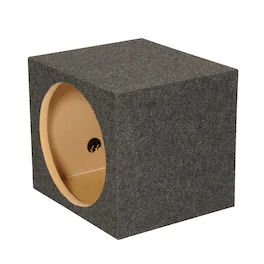 QPower - 12" Heavy-Duty Single Sealed Vehicle Subwoofer Enclosure Woofer Box, Gray - Charcoal Black