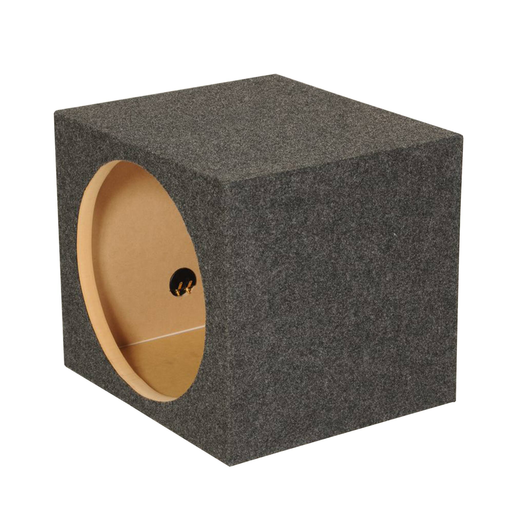 Front. QPower - QPower 12" Heavy-Duty Single Sealed Vehicle Subwoofer Enclosure Woofer Box, Gray - Charcoal Black.