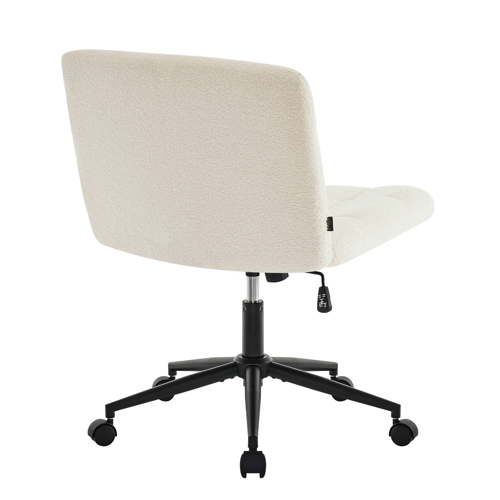 Alt View 4. Spaco - Spaco Executive Office Armless Ergonomic Chair, Adjustable Lumbar Support, Height and 363 Swivel,for Home Office Study - Ivory White.