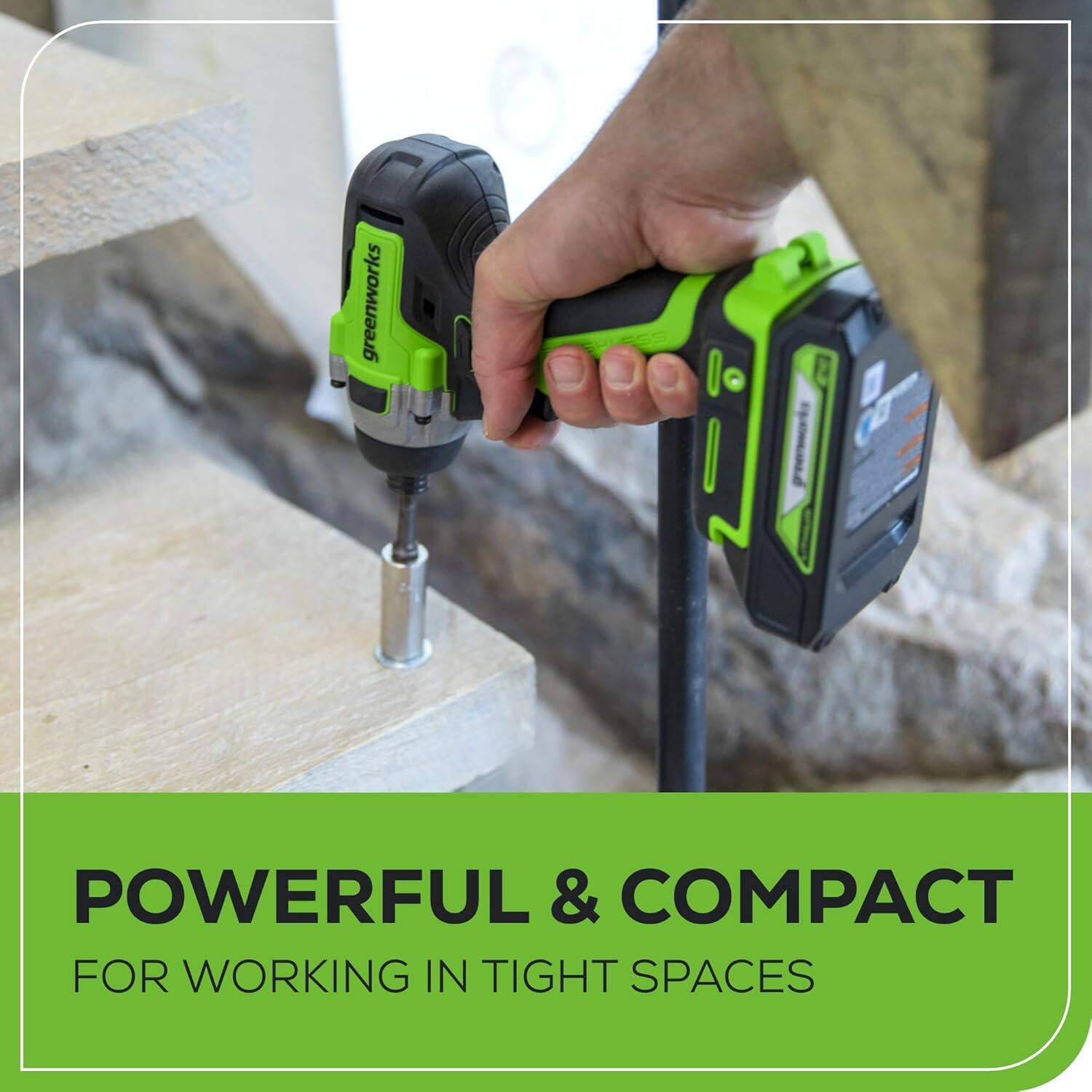 greenworks  
POWERFUL & COMPACT  
FOR WORKING IN TIGHT SPACES