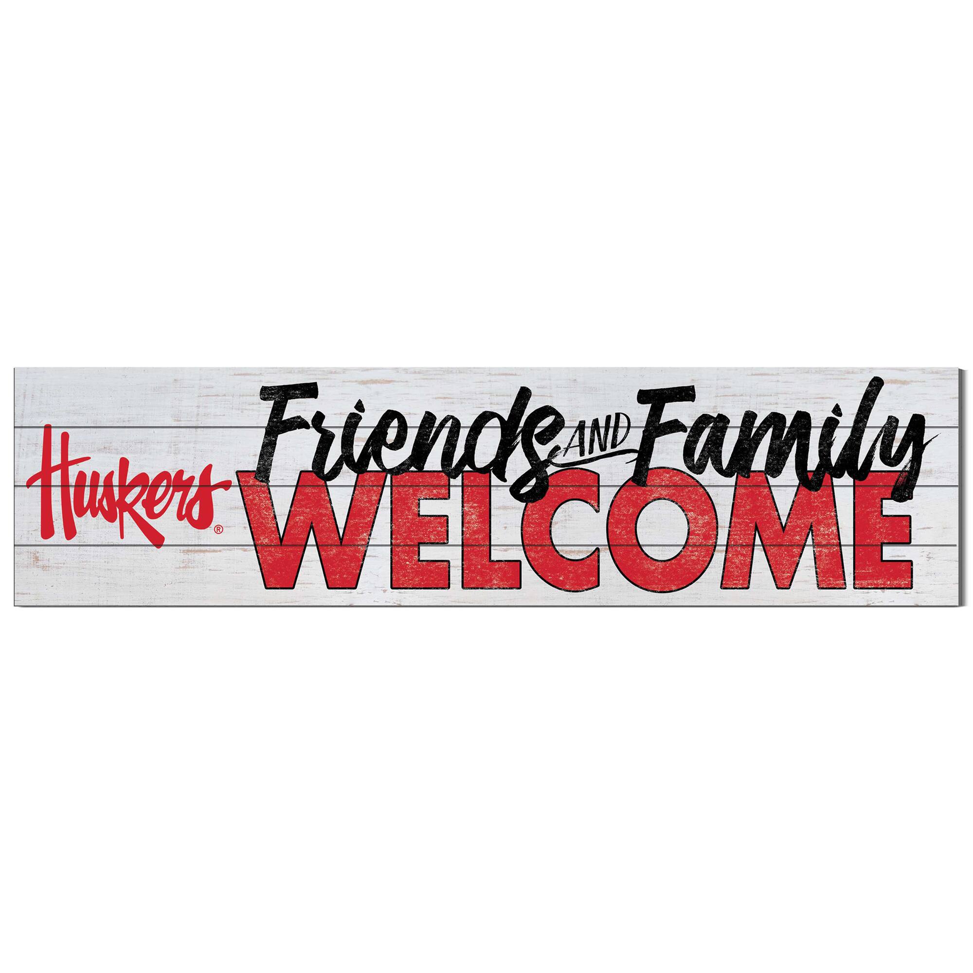 Nebraska Huskers 10'' x 40'' Friends & Family Welcome Sign