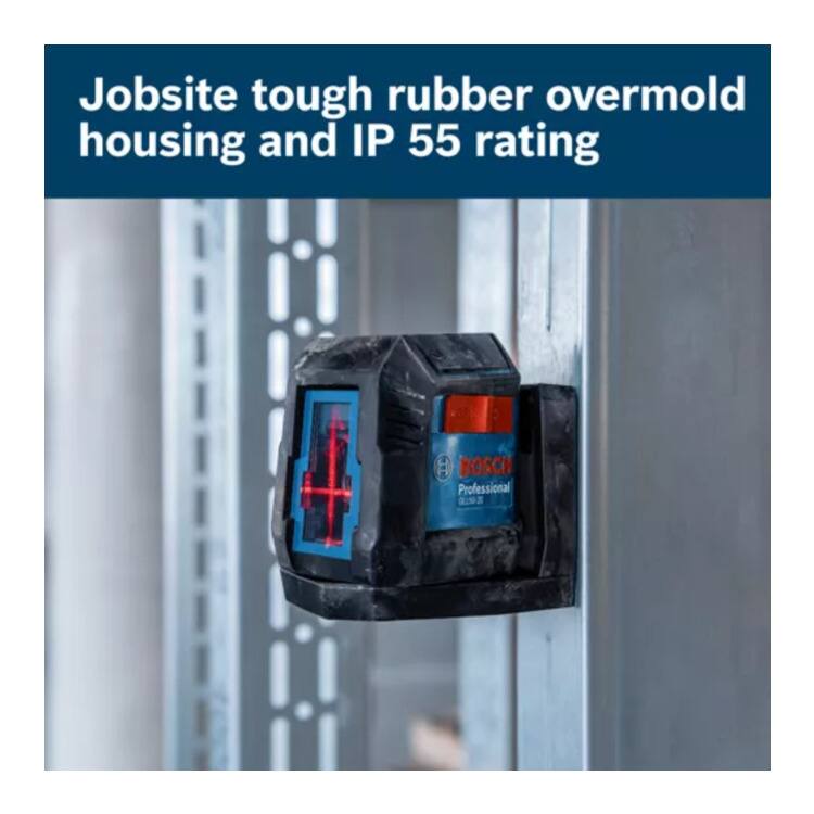 Jobsite tough rubber overmold housing and IP 55 rating  
BOSCH Professional