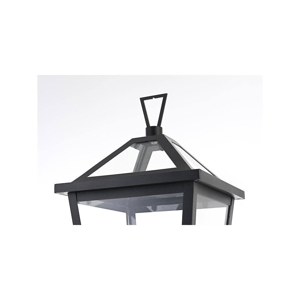 Back. Elegant Lighting - Frankford 7 inch Outdoor Pendant in Black - Black.