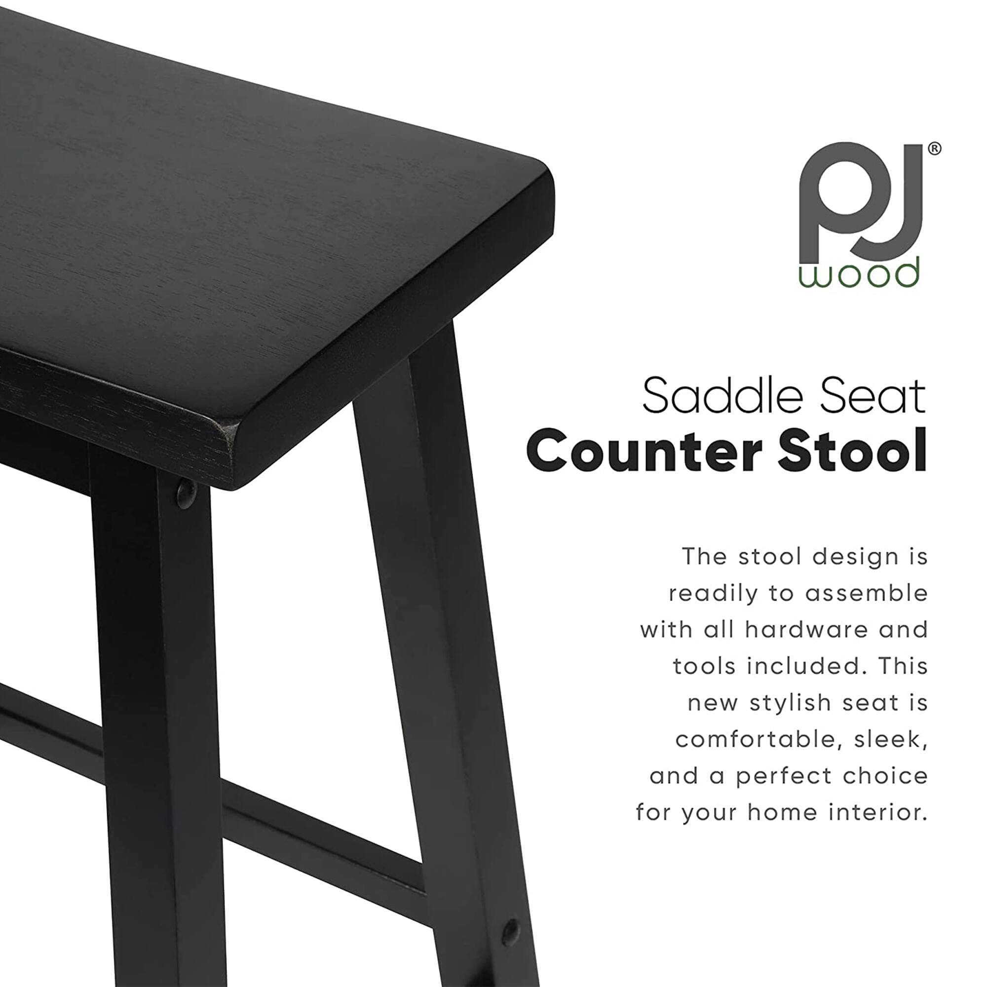 PJ Wood Saddle Seat Counter Stool

The stool design is readily to assemble with all hardware and tools included. This new stylish seat is comfortable, sleek, and a perfect choice for your home interior.
