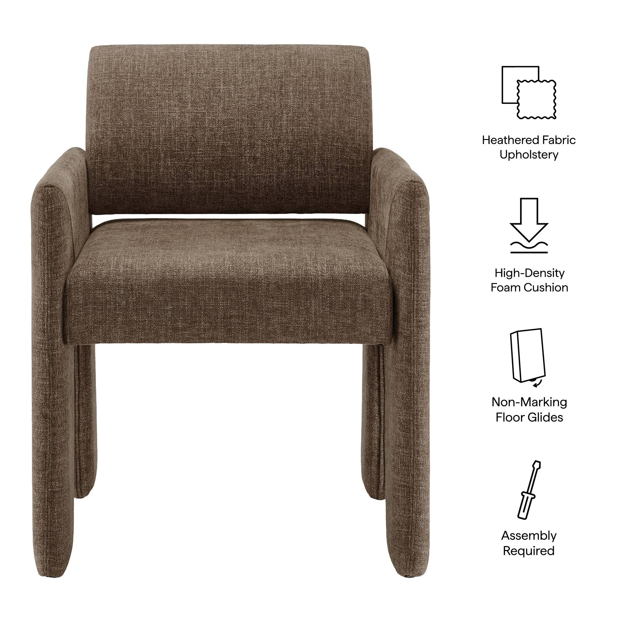 Heathered Fabric Upholstery  
High-Density Foam Cushion  
Non-Marking Floor Glides  
Assembly Required