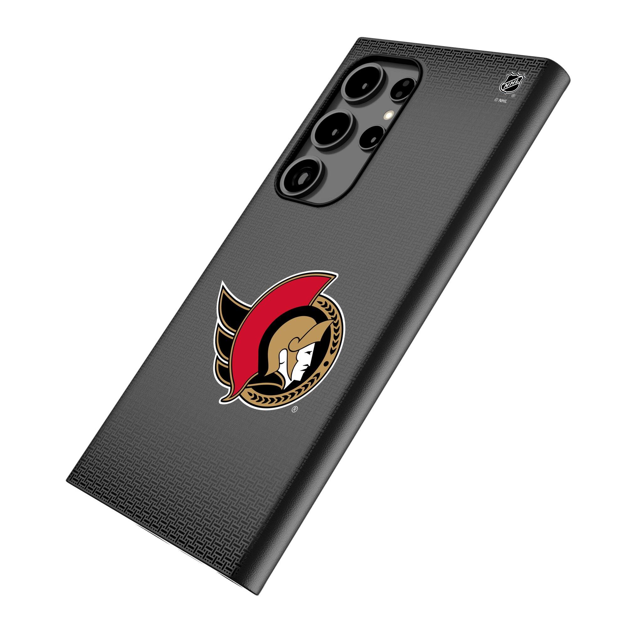 Alt View 1. Keyscaper - Ottawa Senators Linen Galaxy Magnetic Bump Case - S25 - Black.
