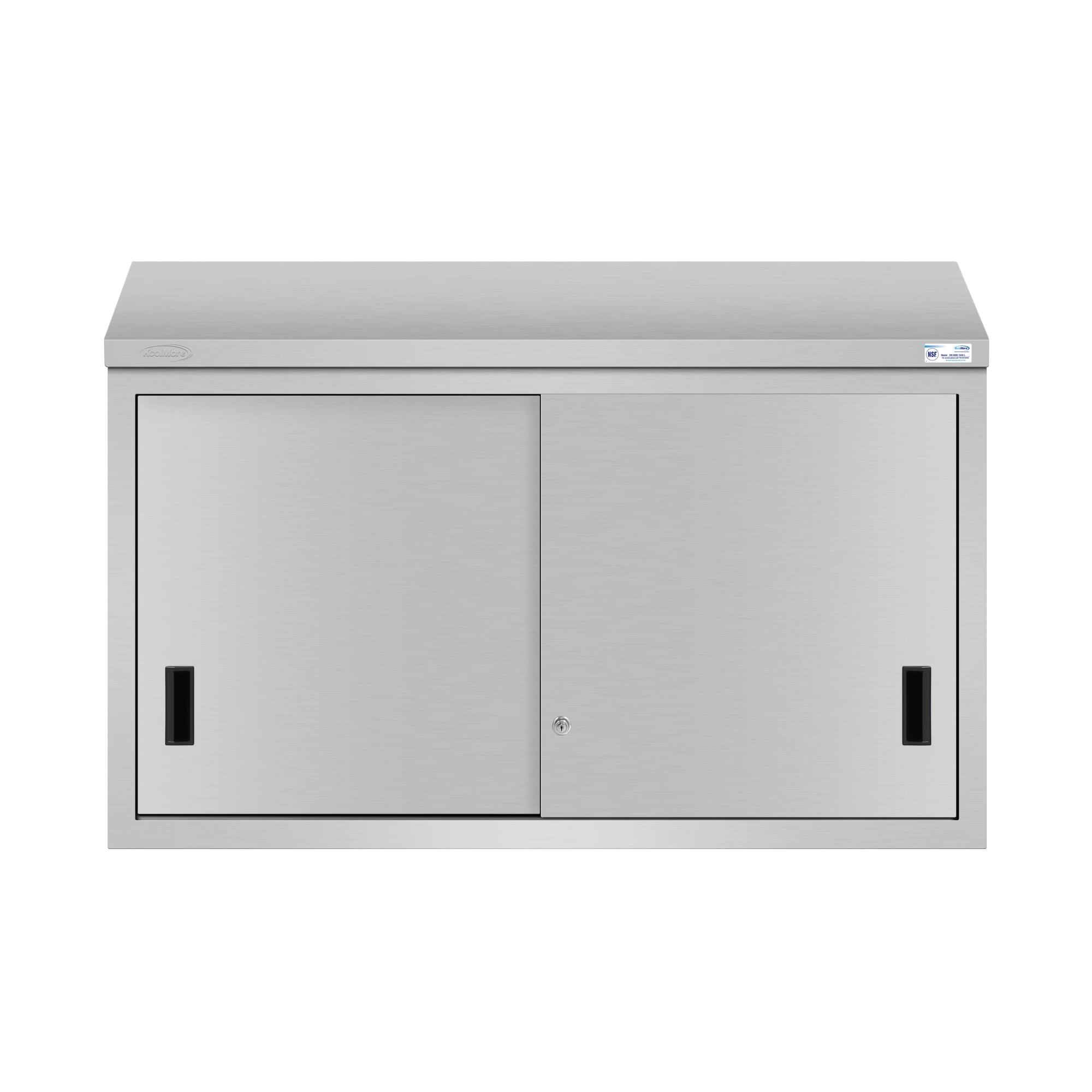 Front. Koolmore - 48 Inch Stainless Steel Commercial Wall Cabinet with Sliding Doors 15 x 48 NSF - Stainless-Steel.