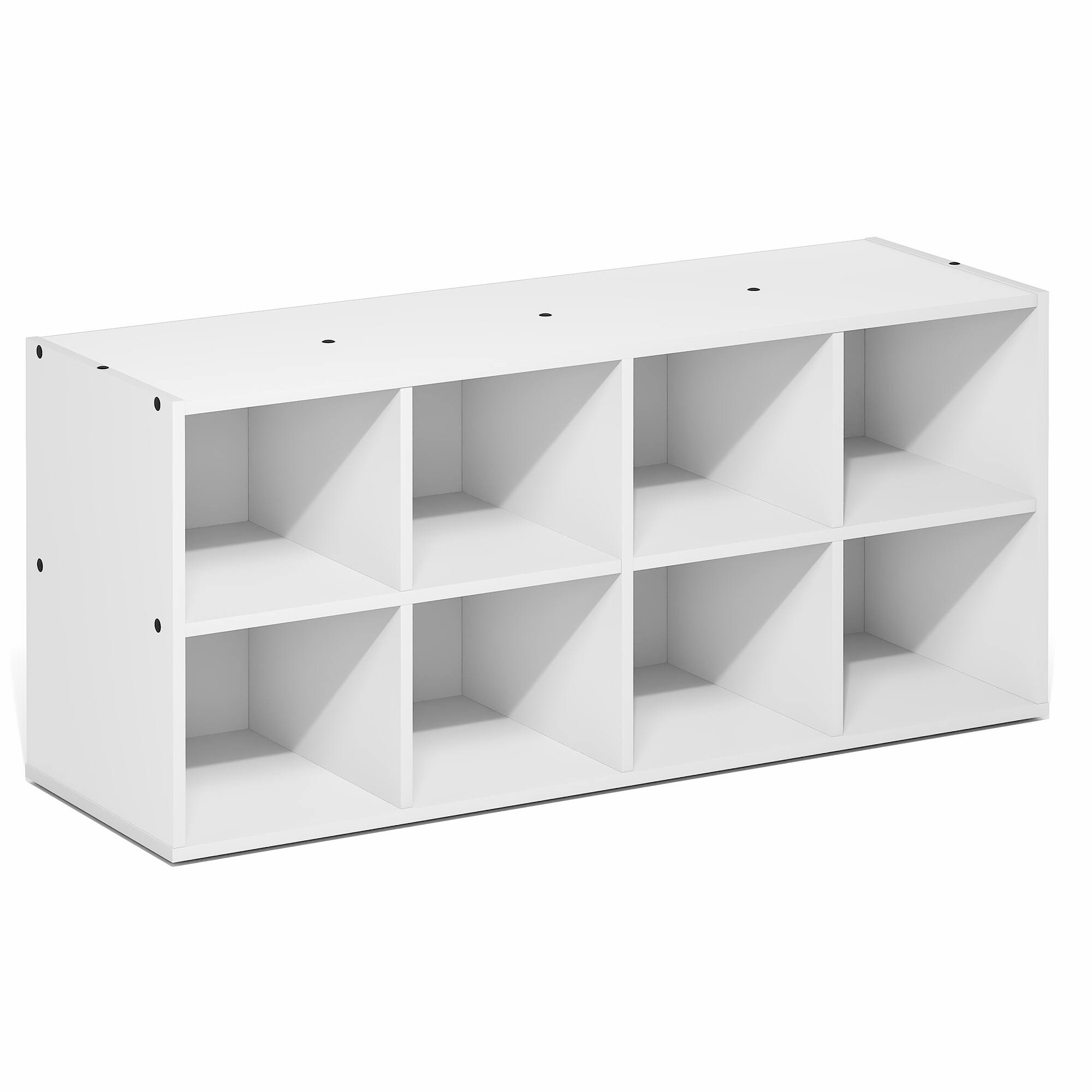 Alt View 4. Furinno - FANO Shoe Rack, 8-Cube Shoe Organizer, Stackable Shoe Storage, for Closet Entryway, Office, Garage - White.