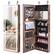 Front. Costway - LED Mirror Jewelry Cabinet Wall/Door Mounted 47" Armoire 3 Color Coffee - Brown.