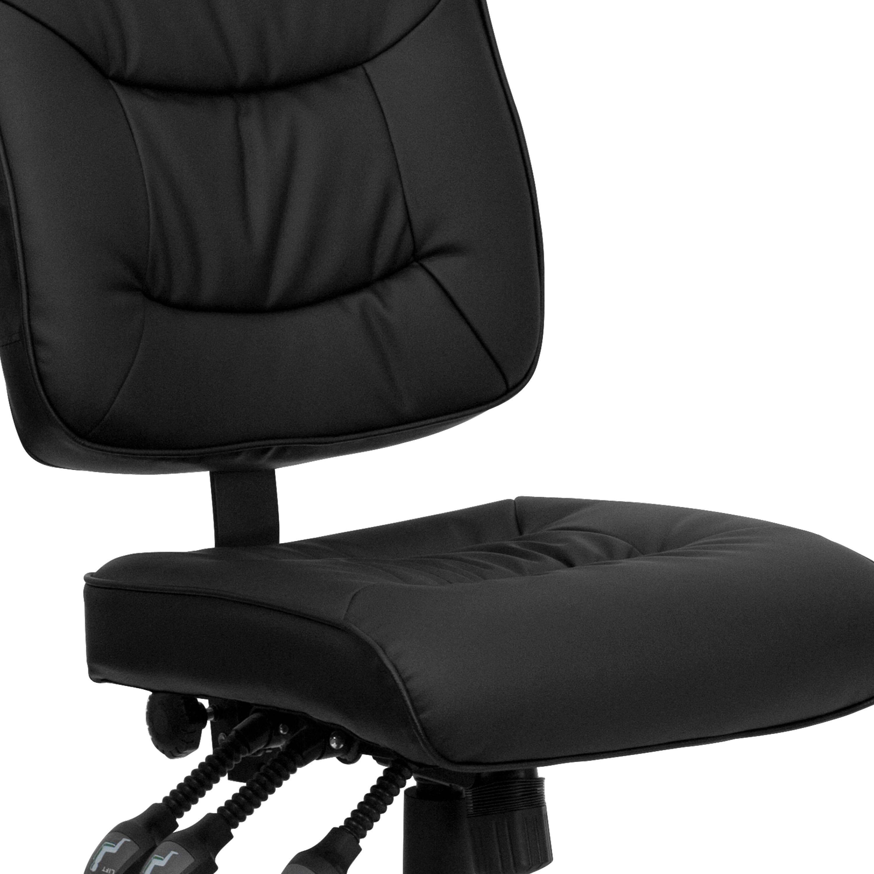 Alt View 8. Emma + Oliver - Mid-Back Leather Multifunction Swivel Ergonomic Task Office Chair - Black.