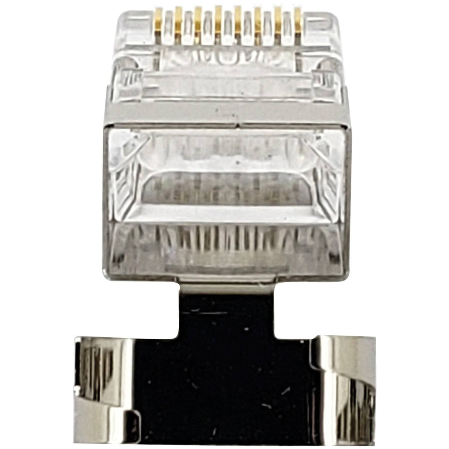 Alt View 1. IDEAL - Shielded Feed-Thru CAT-6A/6/5-E Modular Plugs for Larger Diameter Conductors 25 Pack - Metallic.