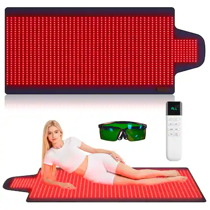 Front. Vortro - 1370 LEDs Red Light Therapy Blanket 72.8×33 Inch 660nm 850nm Infrared Mat Timer Pulse Mode Full Body Pain Relief Care.