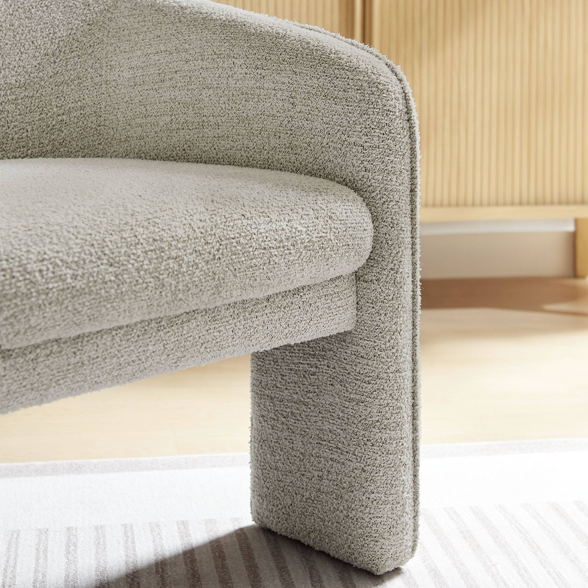 Alt View 5. Modway - Greer Boucle Fabric Upholstered Accent Armchair by Modway - White.