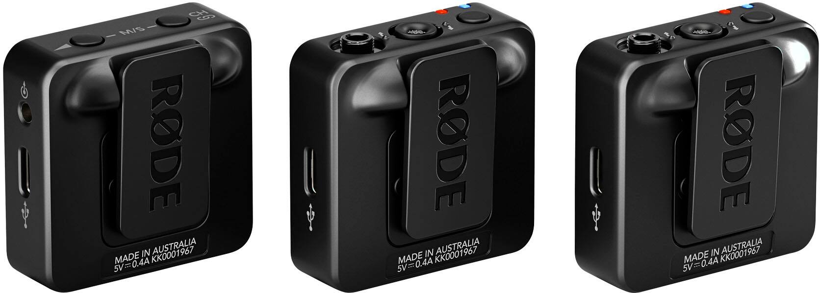 The text on the image reads: "RODE IN KK0001967 AUSTRALIA MADE 0.4A 5V=0.4A".