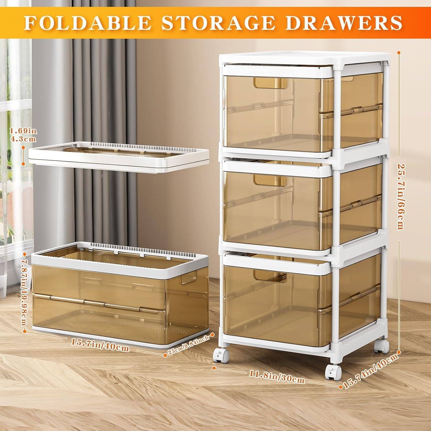 FOLDABLE STORAGE DRAWERS

- 1.69in / 4.3cm
- 7.87in / 19.98cm
- 15.7in / 40cm
- 25cm / 9.84in
- 11.8in / 30cm
- 25.7in / 66cm
- 15.74in / 40cm