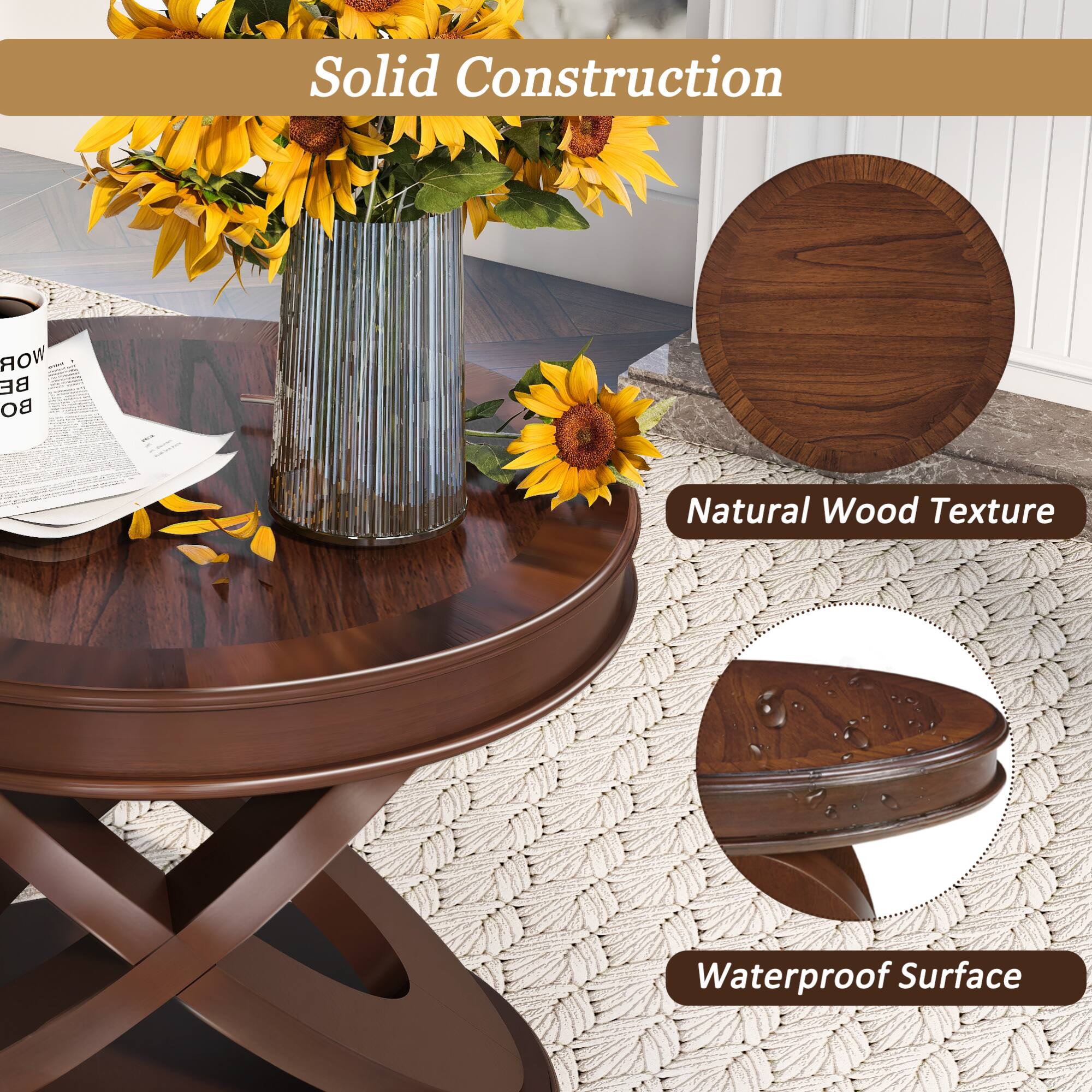 Solid Construction

Natural Wood Texture

Waterproof Surface