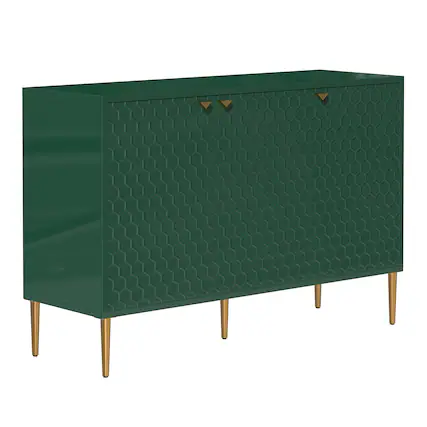 Front. Boyel Living - Boyel Living 3 Door Accent Cabinet - Green.