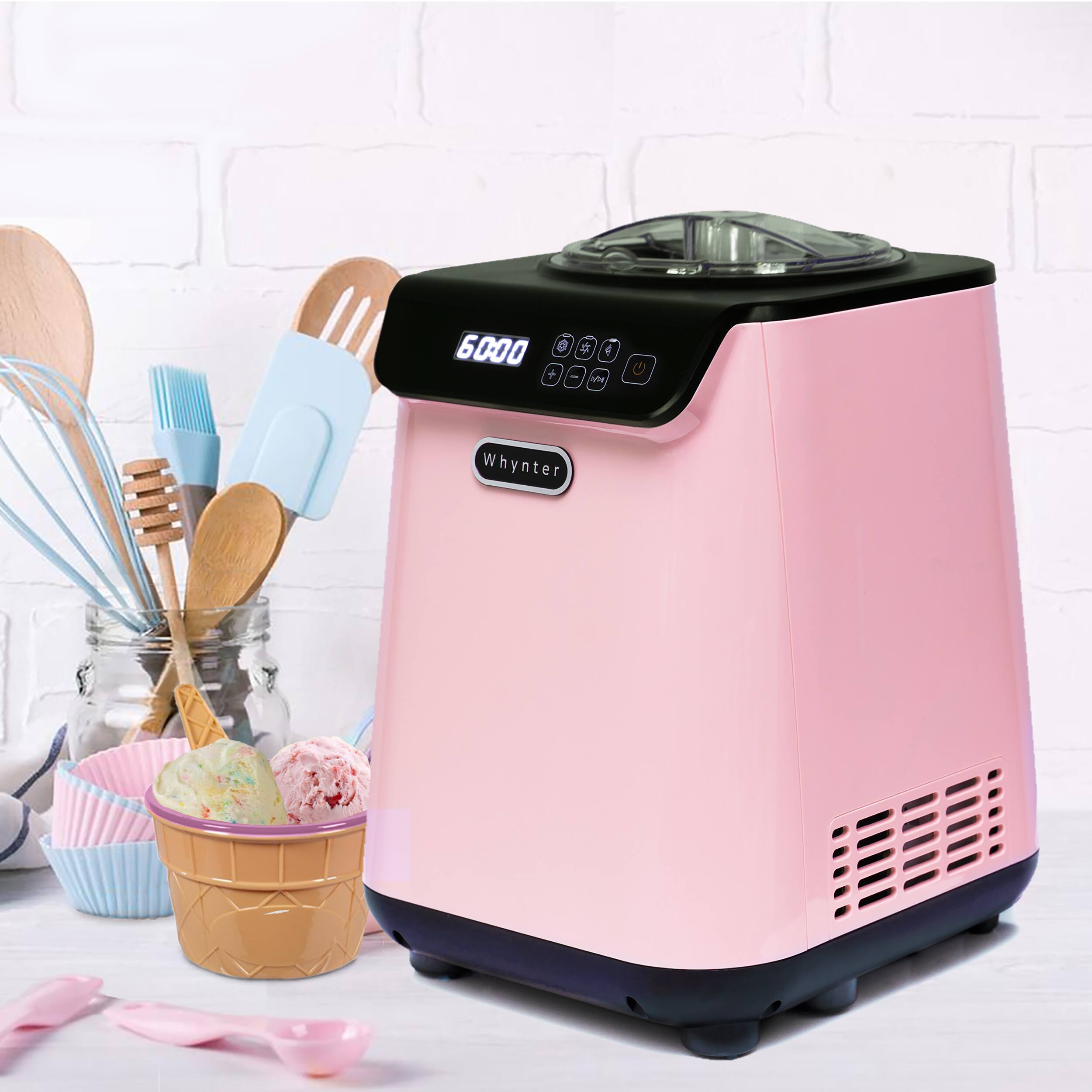 Alt View 13. Whynter - Whynter 1.28 Quart Compact Upright Automatic Ice Cream Maker with Stainless Steel Bowl Limited Black Pink Edition - Pink.