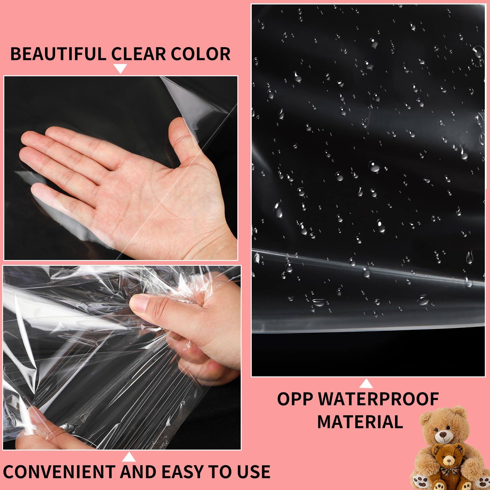 BEAUTIFUL CLEAR COLOR

OPP WATERPROOF MATERIAL

CONVENIENT AND EASY TO USE