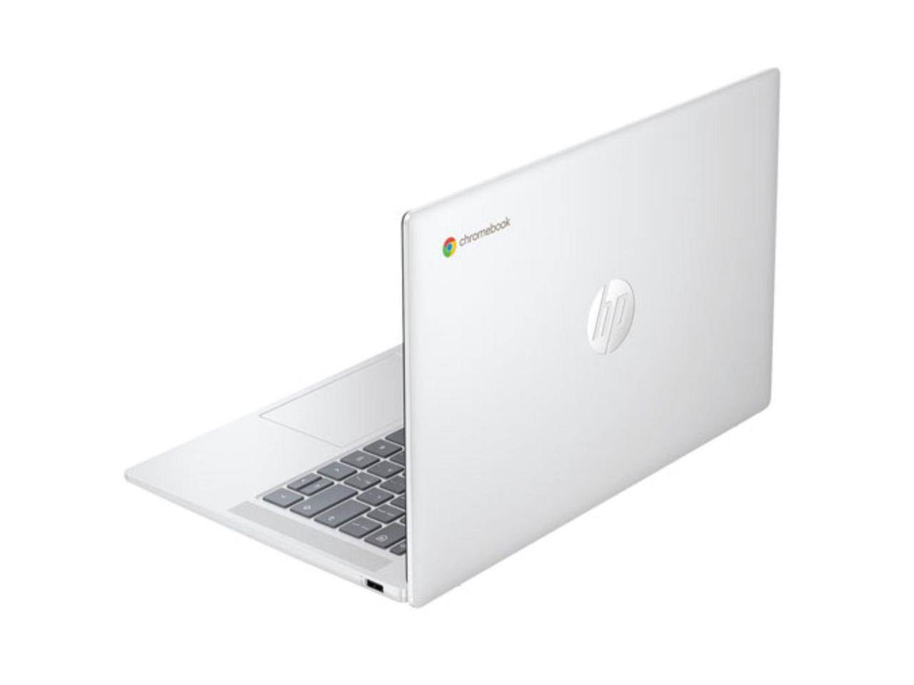 Angle. HP - 14A-Nf0018CA 14" Chromebook N100 4GB RAM 128GB SSD ChromeOS - Silver.