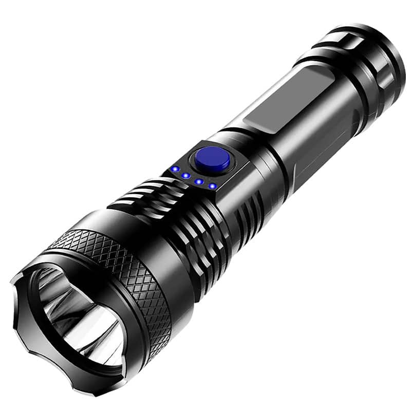 Cluzine - USB Rechargeable Tactical Flashlight, IPX5 Waterproof, 3 Modes, Battery Indicator