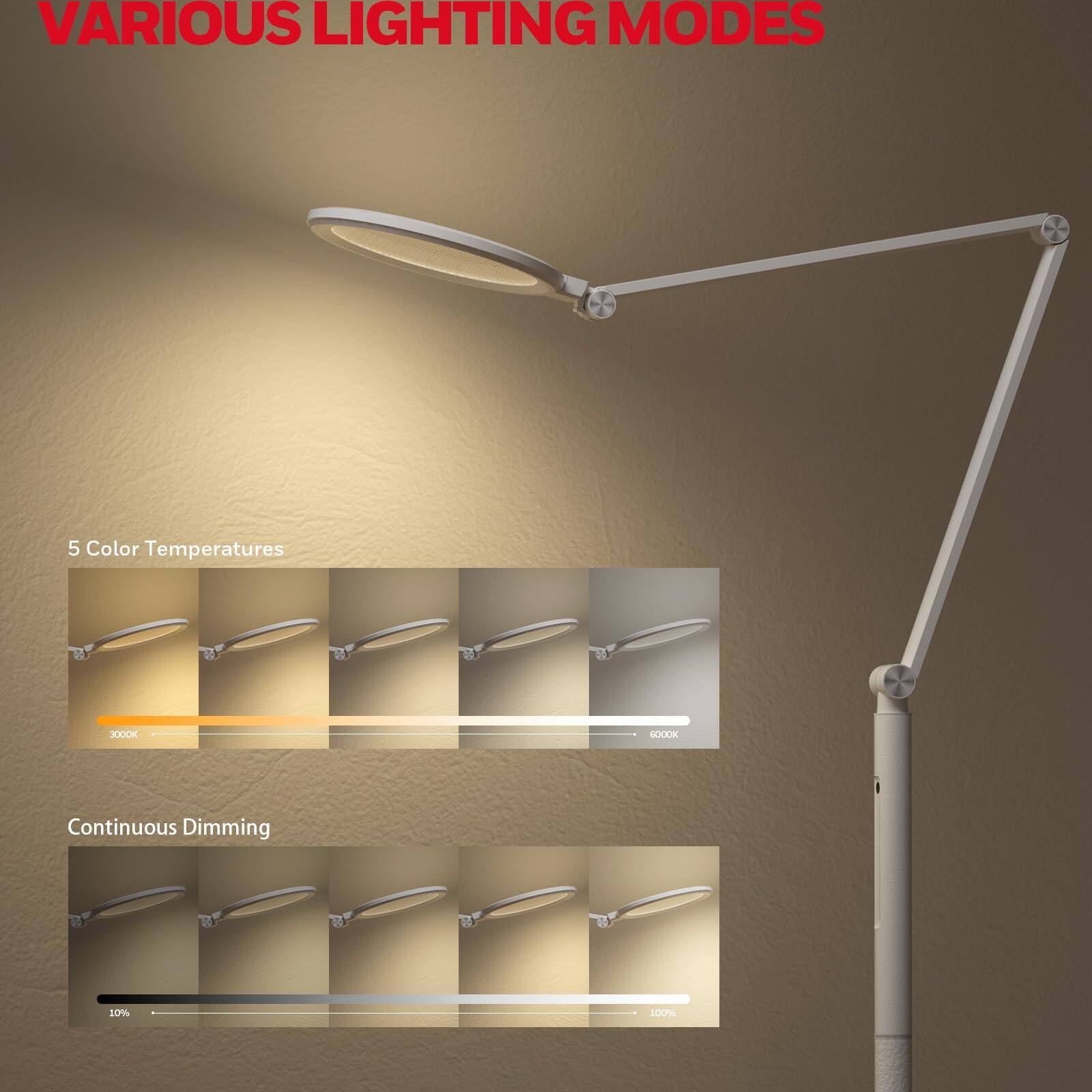 VARIOUS LIGHTING MODES

5 Color Temperatures

Continuous Dimming 10% - 200%
