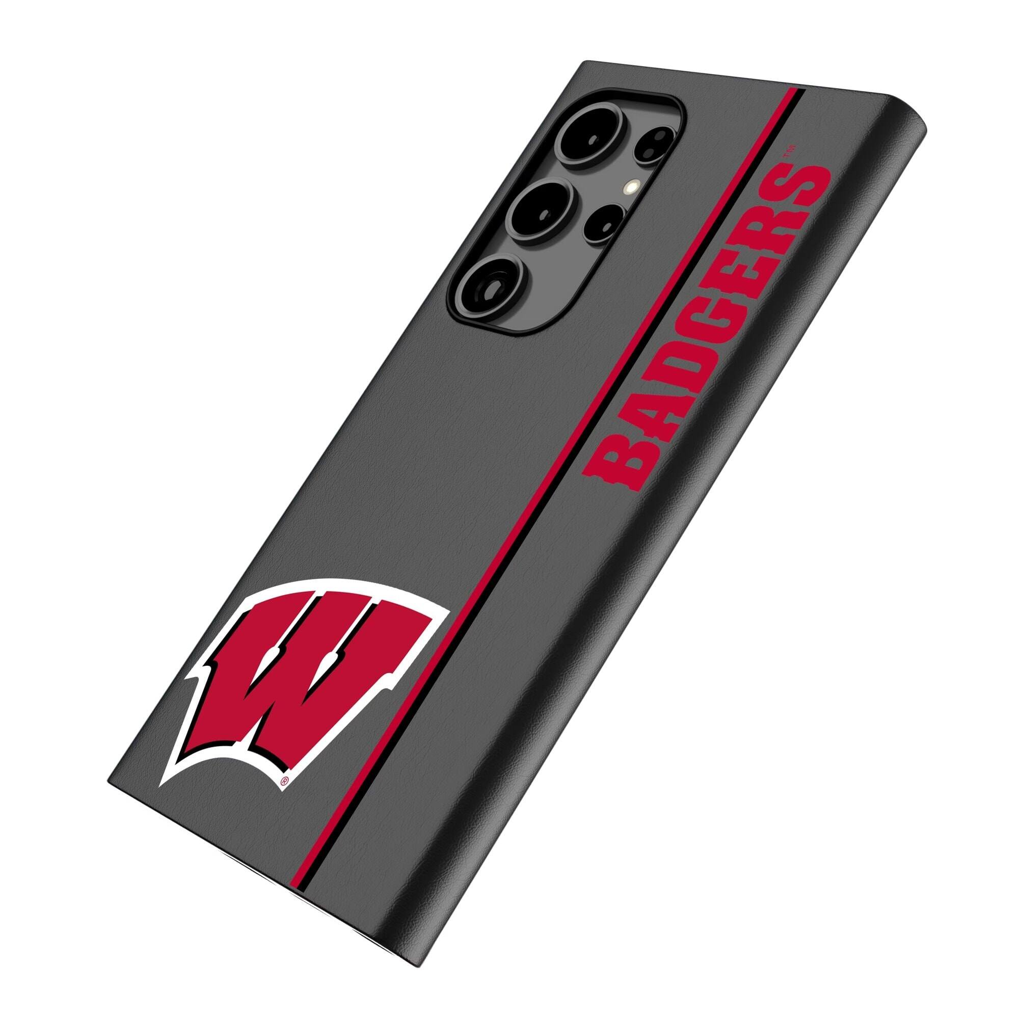 Alt View 1. Keyscaper - Wisconsin Badgers Galaxy Magnetic Bump Case - S25 - Black.