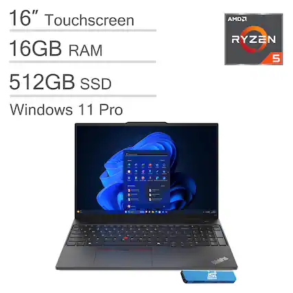 16" Touchscreen
16GB RAM
512GB SSD
Windows 11 Pro
AMD Ryzen 5