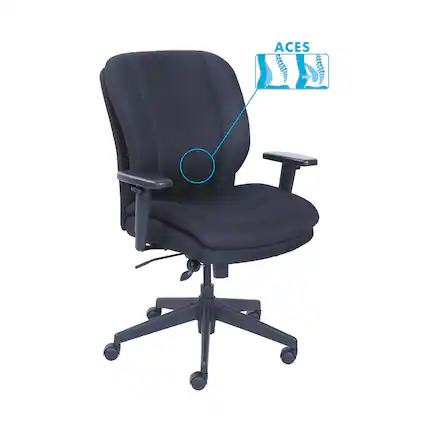 Front. Serta - REMOVE - Cosset Ergonomic Task Chair, Supports Up to 275 lb, 19.5" to 22.5" Seat Height, Black - Black.