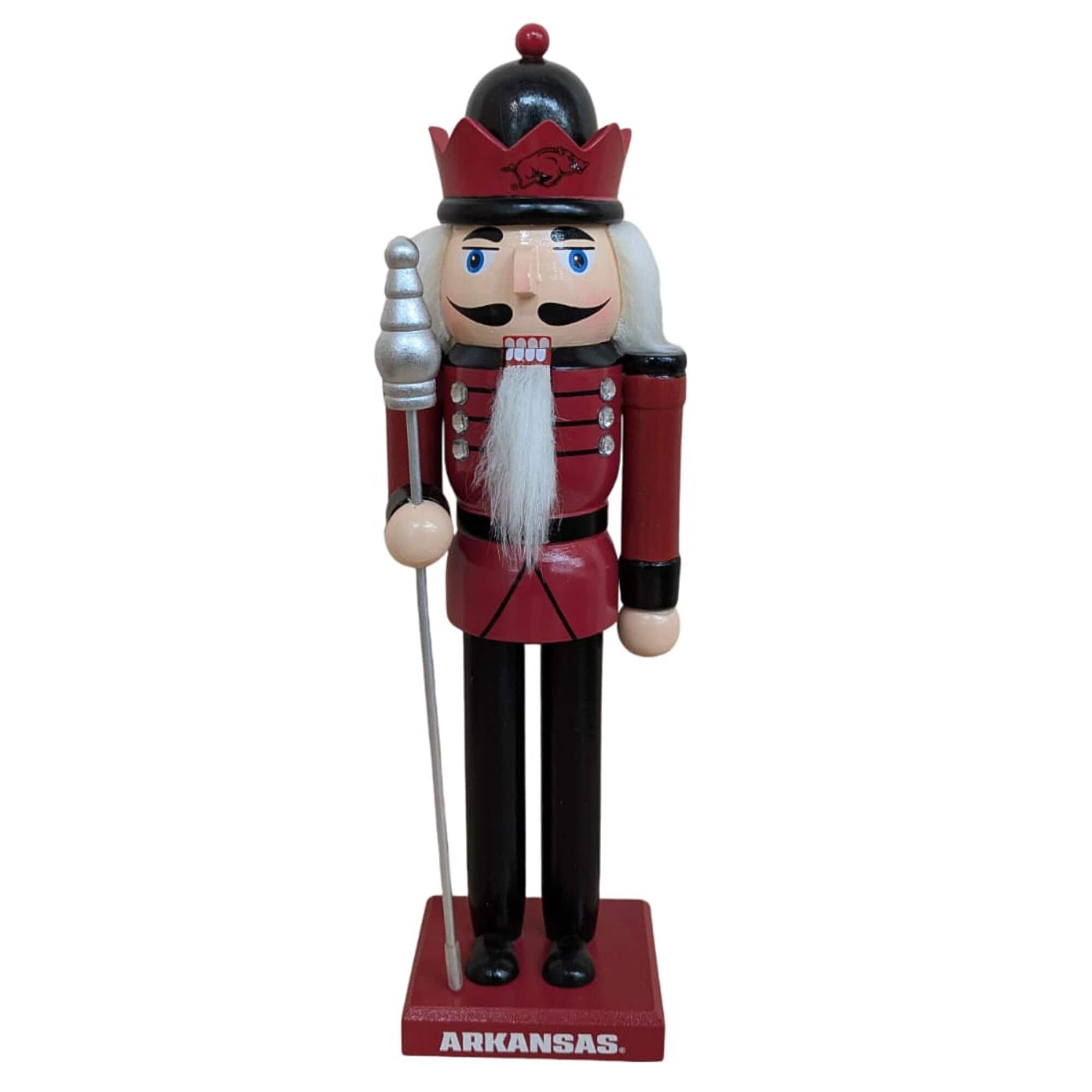 Evergreen Enterprises - Arkansas Razorbacks 12" Wooden Nutcracker Statue - Multicolor