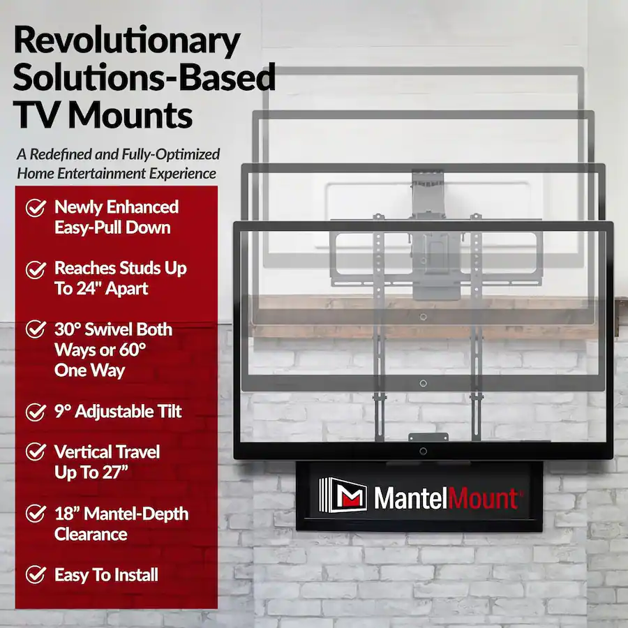 Mm540 Mount MantelMount MM540 Above Fireplace Pull Down TV Mount for 44