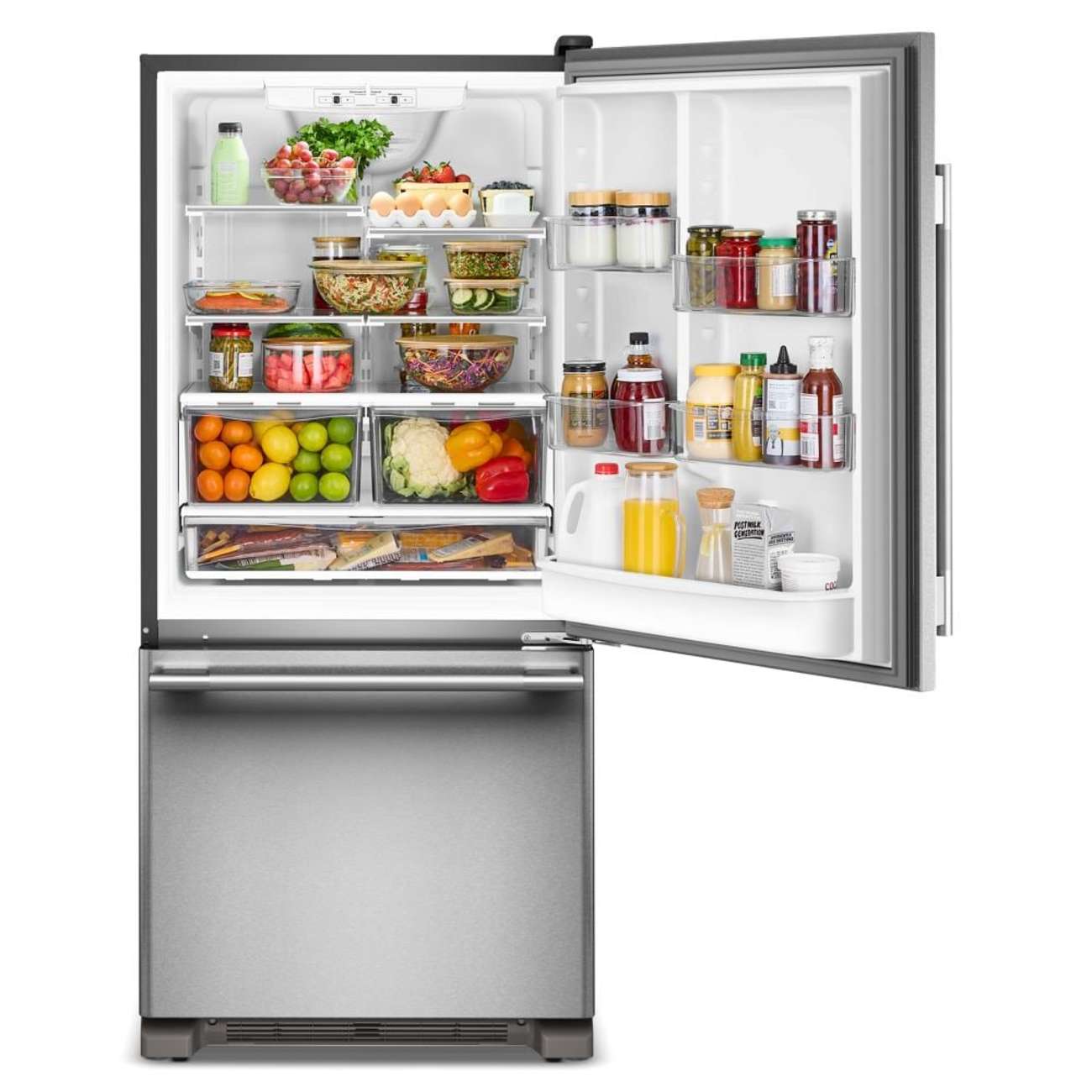 Alt View 1. KitchenAid - 19 Cu. Ft. 30-Inch Standard-Depth Bottom Mount Refrigerator with Right Door Swing - PrintShield Stainless.