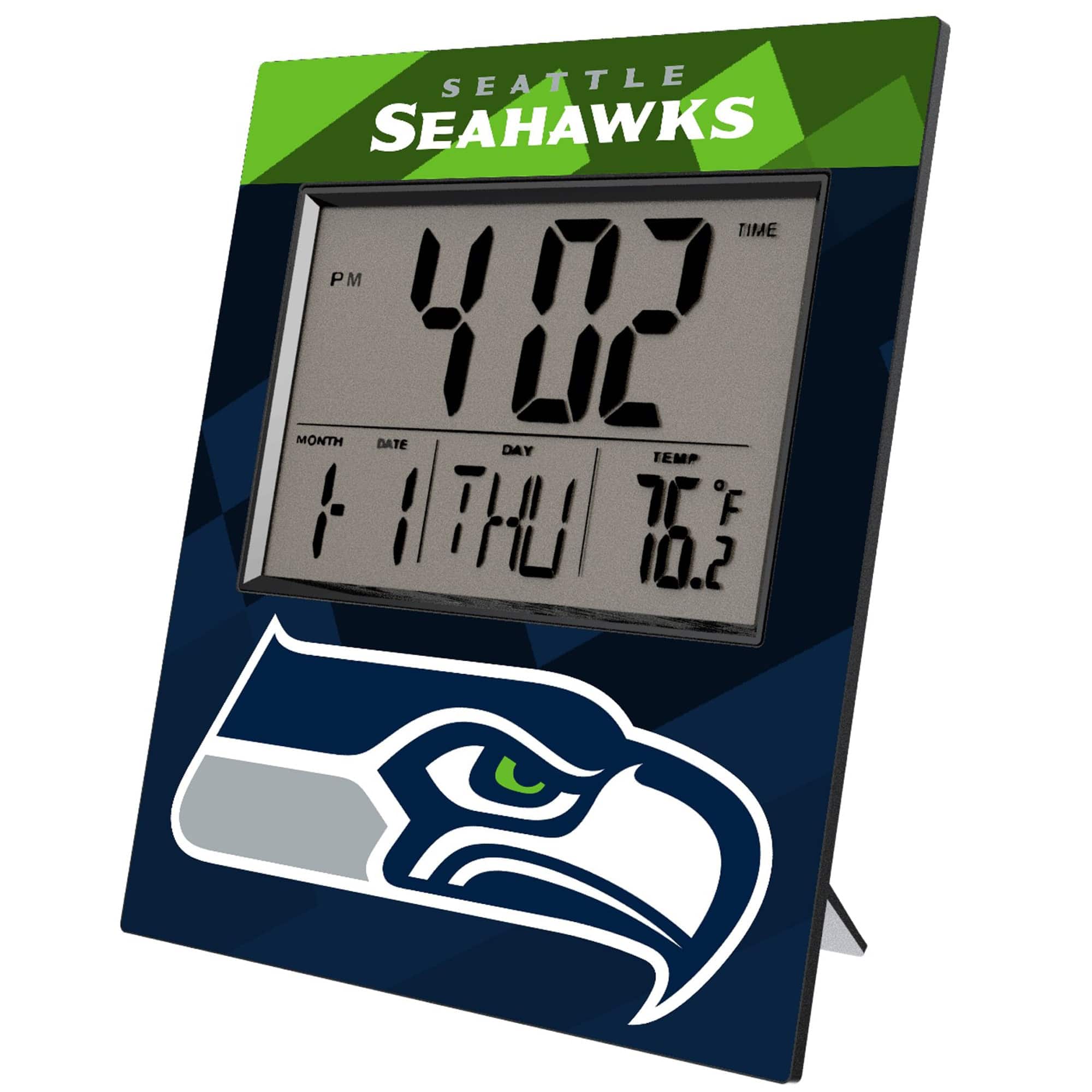 Keyscaper - Seattle Seahawks Color Block Digital Desk Clock - Multicolor