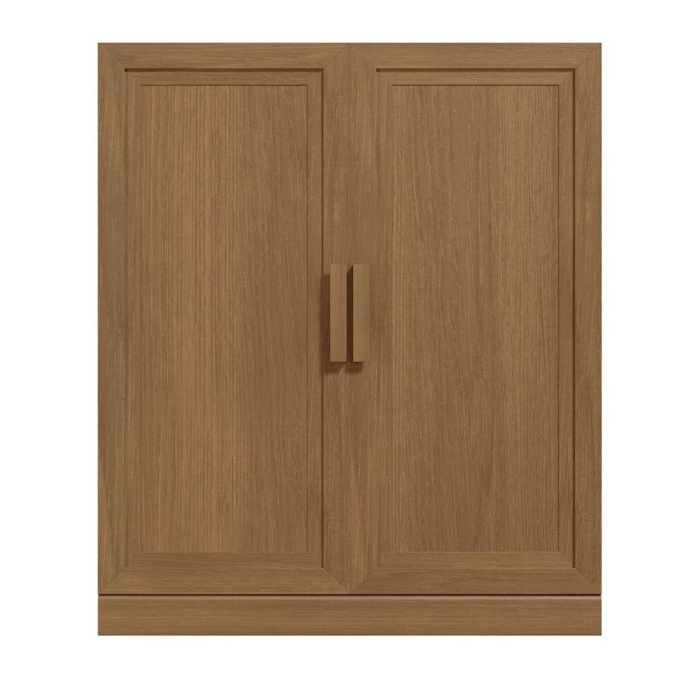 Alt View 1. Lirago - Multipurpose Walnut Solid Wood Storage Cabinet  36"H x16"D x31" Accent Cabinet - Walnut.