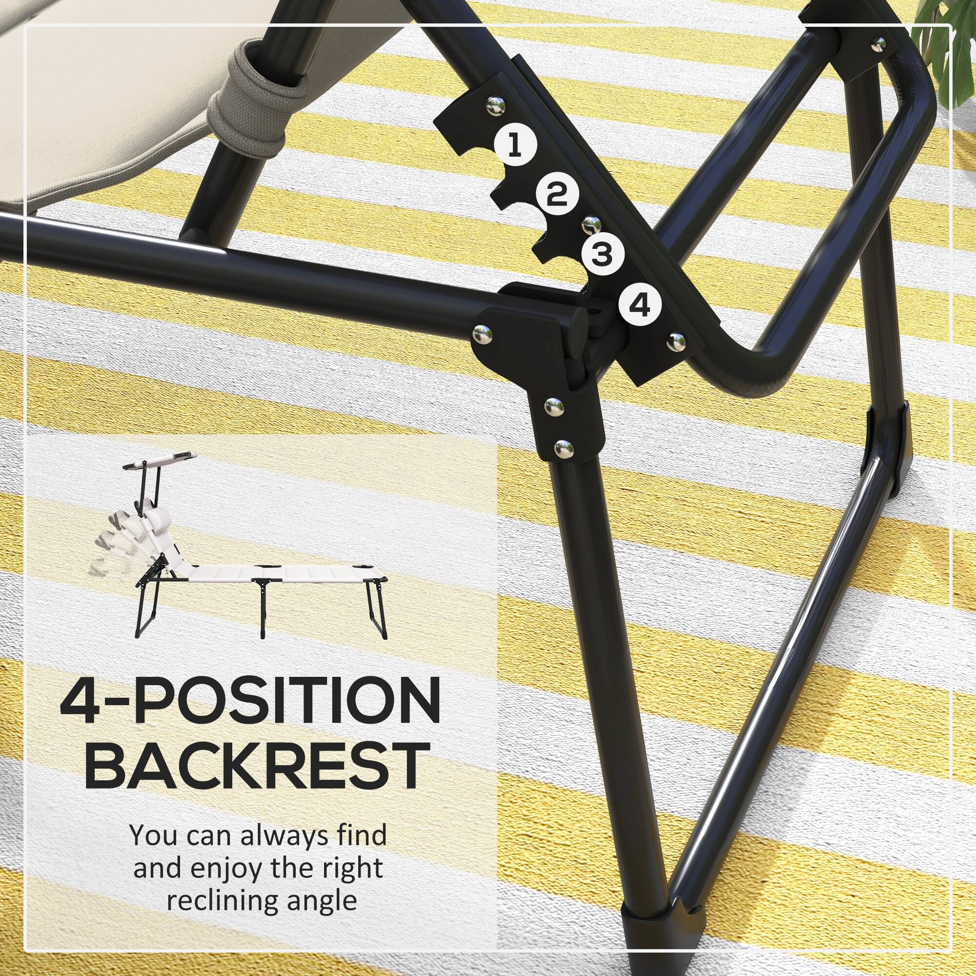 4-POSITION BACKREST
You can always find and enjoy the right reclining angle
