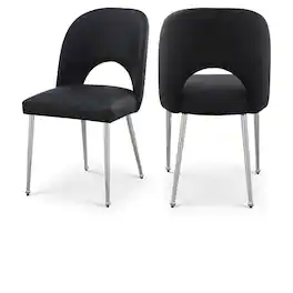 Meridian Furniture - Logan Vegan Leather Dining Chair, Set of 2 - Black