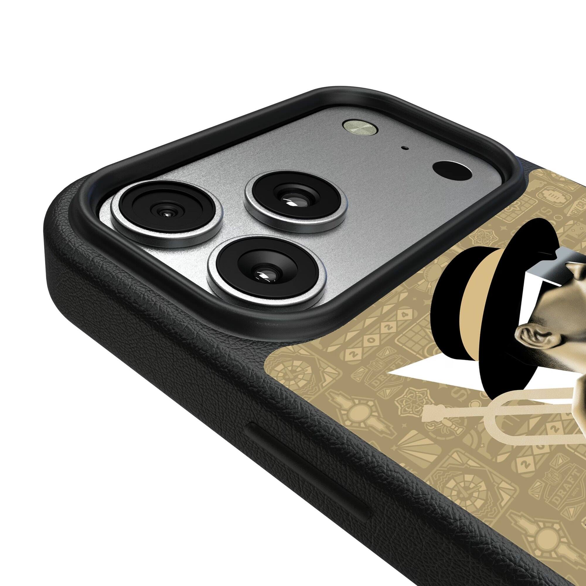 Alt View 2. Keyscaper - New Orleans Saints iPhone Magnetic Bump Case - 15 Pro - Black.