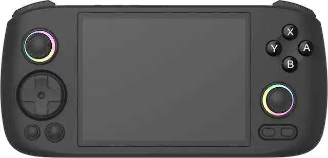 Front. Anbernic - Anbernic RG406H – 4″ IPS Touchscreen Retro Gaming Handheld (Android 13, Unisoc T820, 8 GB RAM, 128 GB SSD) - Black.